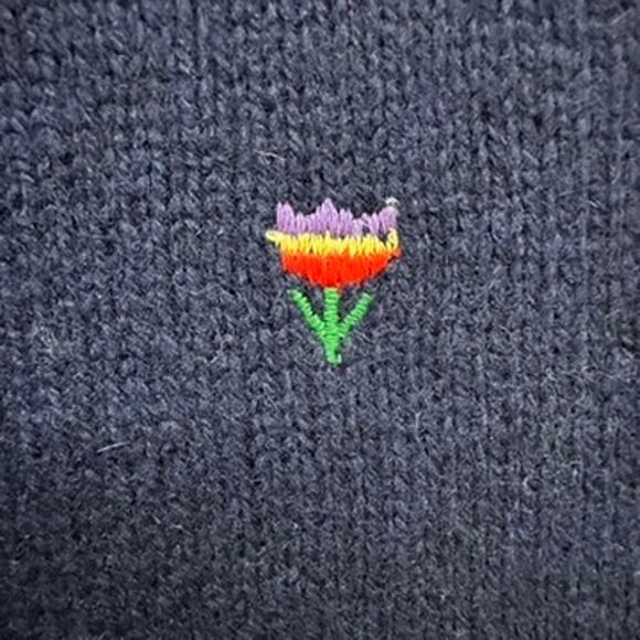 Jantzen‎ Vintage NWT Blue Pullover Women's Medium Embroidered Flowers Wool Blend - Picture 10 of 10